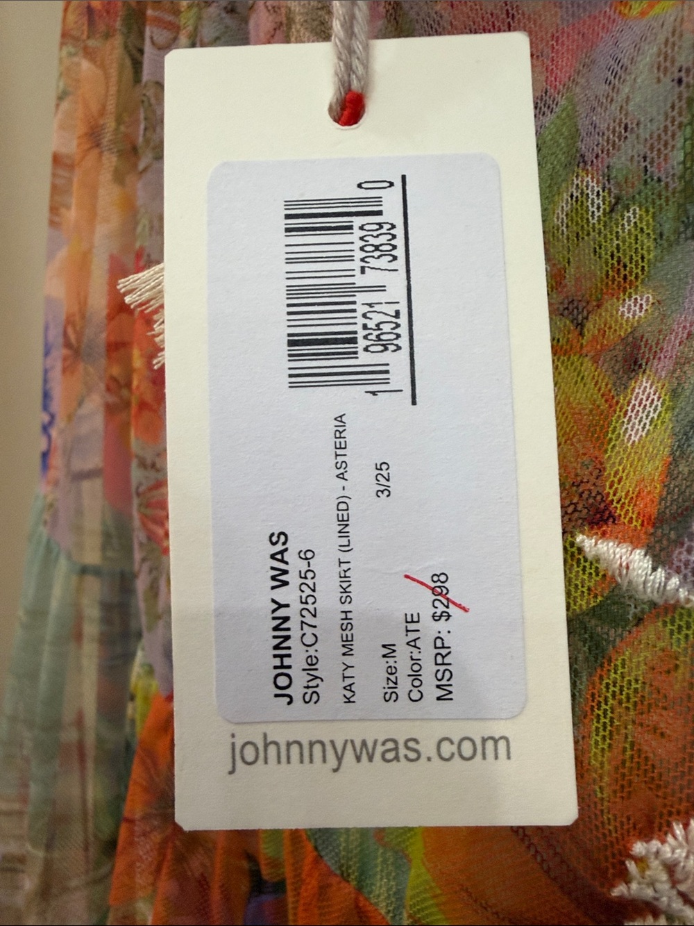 Johnny Was Tiered Maxi Skirt with Floral Embroidery NWT Size M - Picture 6 of 10